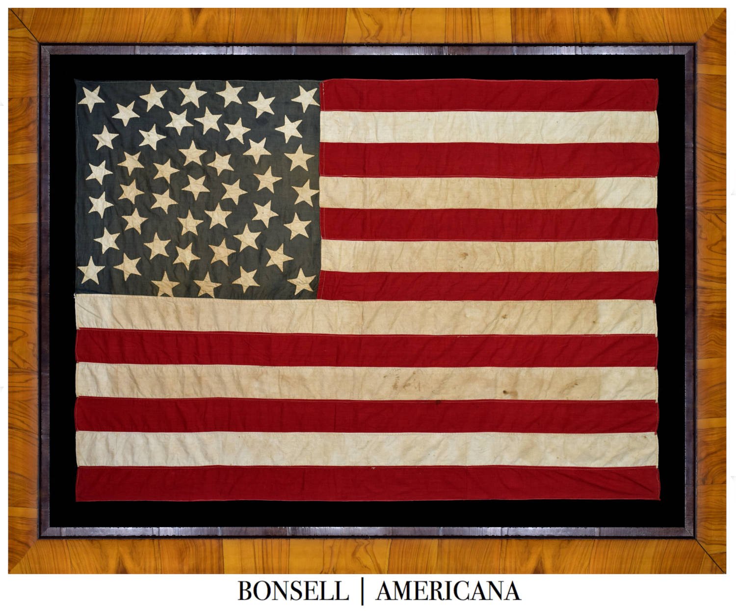 Homemade 44 Star Antique American Flag with an Outstanding